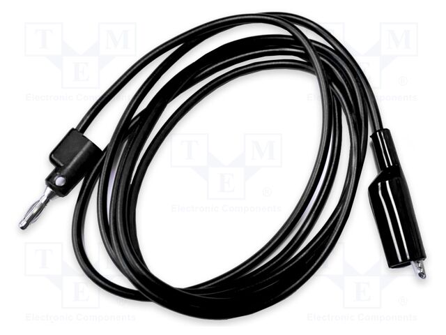 Test lead; 10A; banana plug 4mm,aligator clip; Urated: 1kV; black