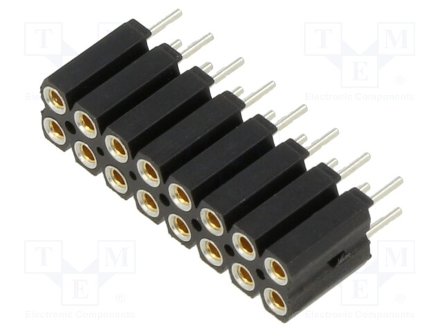 Socket; pin strips; female; PIN: 16; straight; 2.54mm; THT; 2x8