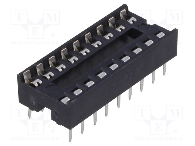 Socket: DIP; PIN: 18; 7.62mm; THT; Pitch: 2.54mm; -40÷105°C