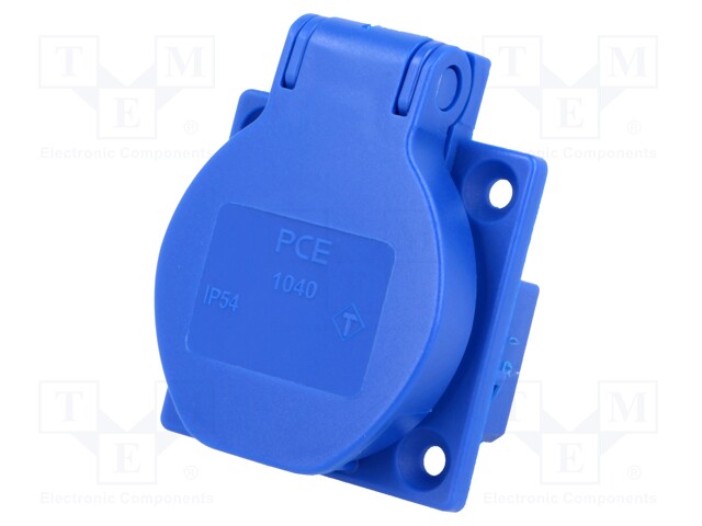 Connector: AC supply; socket; Layout: 2P+PE; blue; 250VAC; 16A