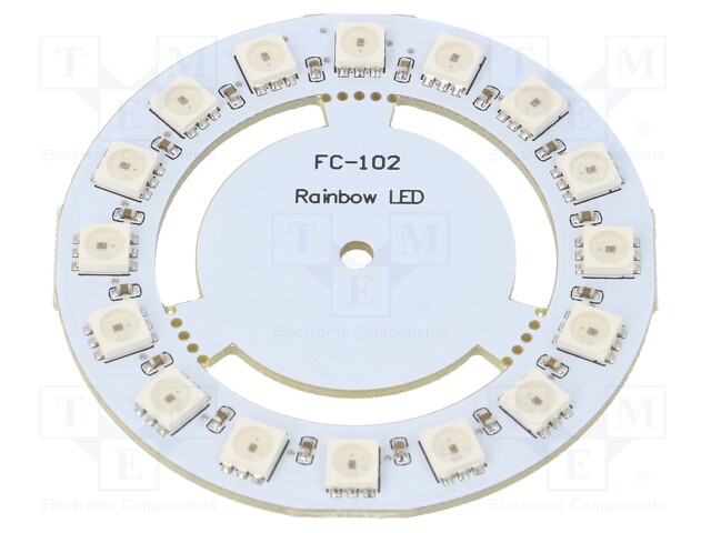 Module: LED; Colour: RGB; 5VDC; No.of diodes: 16; Case: 5050; 0.8A