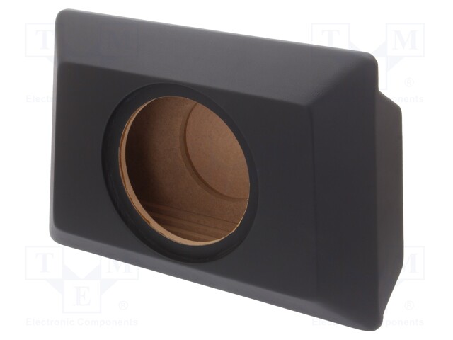 Car loudspeaker enclosure; MDF; black; leather; 8l; 200mm