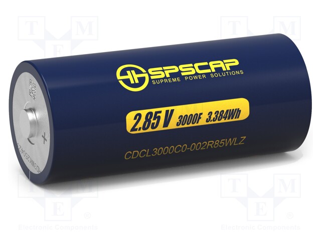 Capacitor: electrolytic; supercapacitor; 3000F; 2.85VDC; -40÷65°C