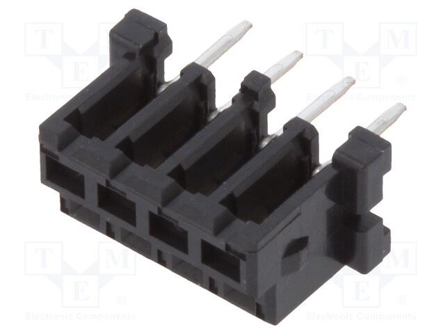 Socket; wire-wire/PCB; female; DF3; 2mm; PIN: 4; THT; on PCBs