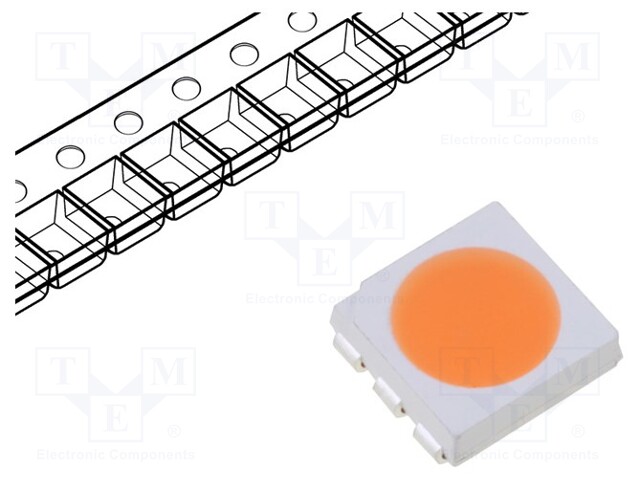 LED; SMD; 5050,PLCC6; pink (peach); 13.5÷15lm; 5x5x1.5mm; 120°