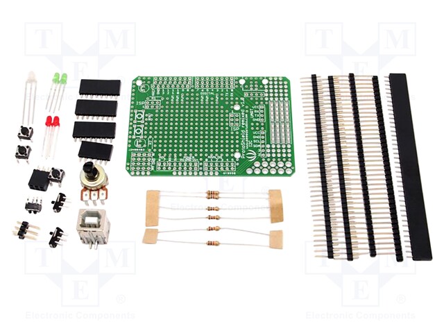 Prototyping board and set of components