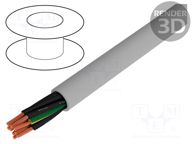 Wire; stranded; Cu; JZ-500; 9G0,75mm2; unshielded; PVC; 300/500V