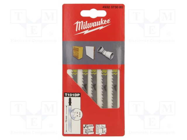 Hacksaw blade; wood,plastic; 75mm; 5pcs; Kind of holder: T