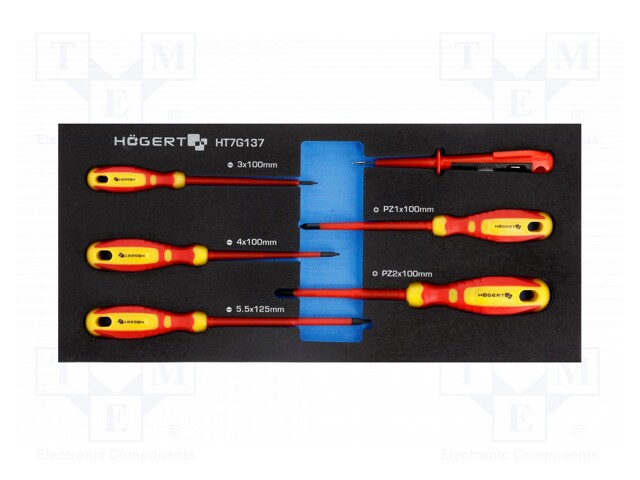 Kit: screwdrivers; insulated; in a foam tray; 6pcs.