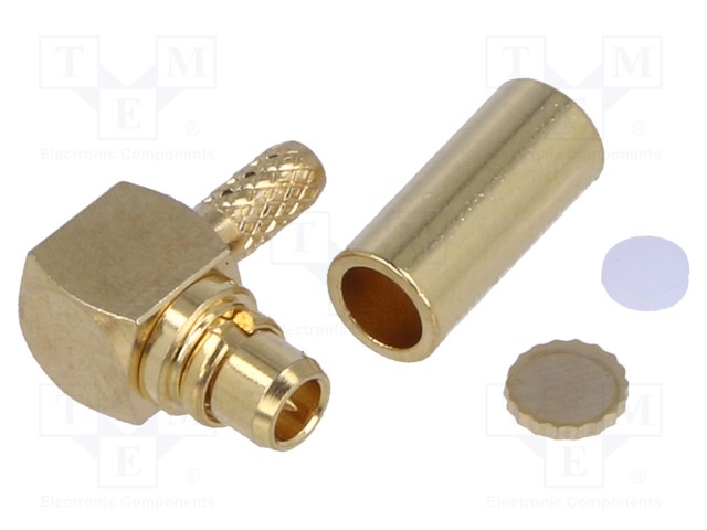 Plug; MMCX; male; angled; 50Ω; RG178U; soldering,crimped; for cable