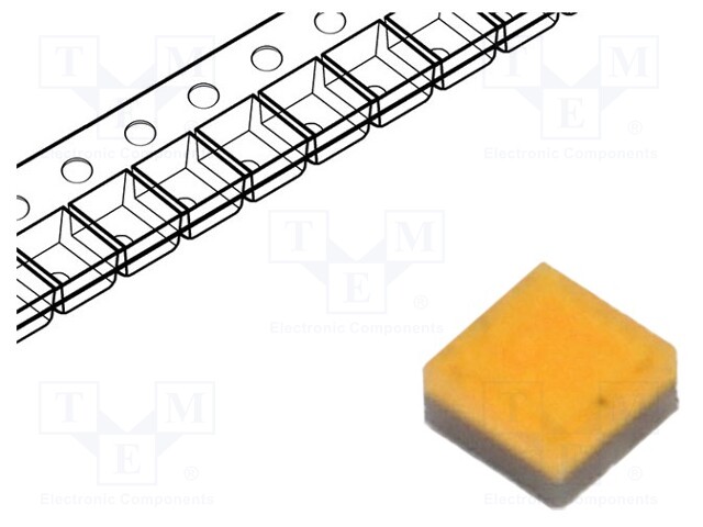LED; amber; 70÷80lm; 160°; 350mA; 2.8÷3.4V; Shape: square