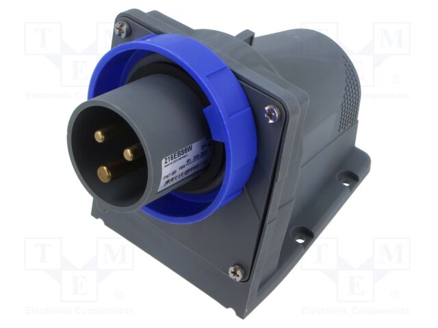 Connector: AC supply 3-phase; socket; male; angled; IP67; 16A