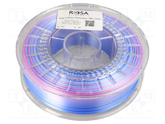 Filament: PLA Multicolour; 1.75mm; candy; 195÷225°C; 800g