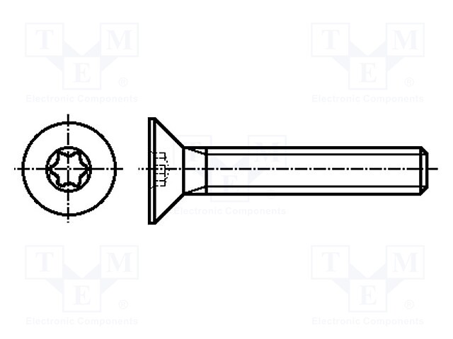 Screw; M3x10; Head: countersunk; Torx®; TX10; A2 stainless steel