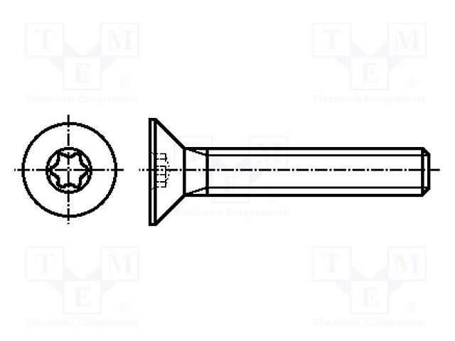 Screw; M3x8; Head: countersunk; Torx®; TX10; A2 stainless steel