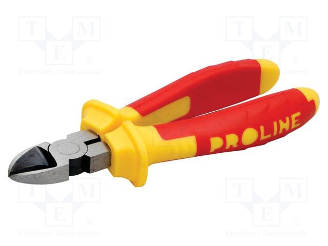 Pliers; side,cutting,insulated; chrome-vanadium steel; 180mm