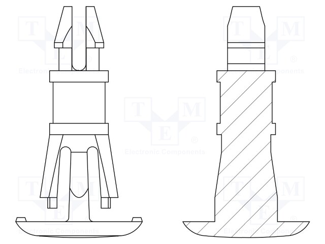 Assembly stud; polyamide 66; L: 12.7mm; latch/latch; Colour: black