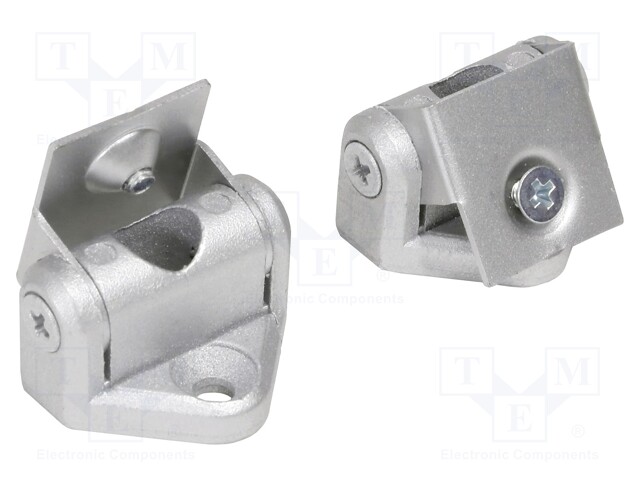 Tilted bracket; silver; plastic,stainless steel; anodized