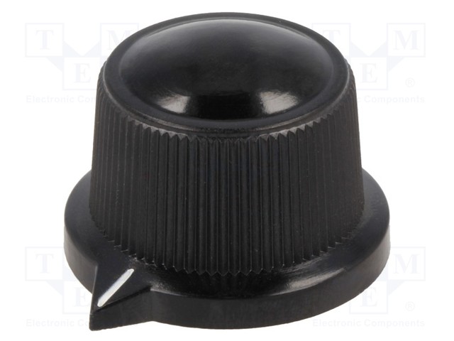 Knob; with pointer; thermoplastic; Shaft d: 6mm; Ø29x20.1mm; black