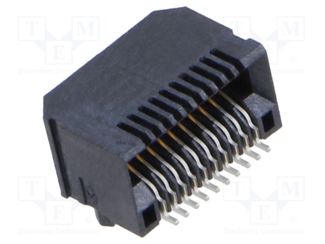 Connector: card edge; PIN: 20; 0.8mm; gold-plated; SMT; on PCBs