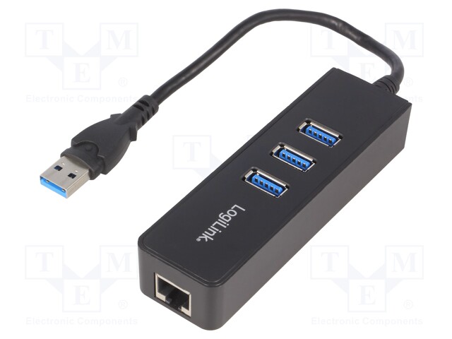 USB to Fast Ethernet adapter with USB hub; USB 3.0