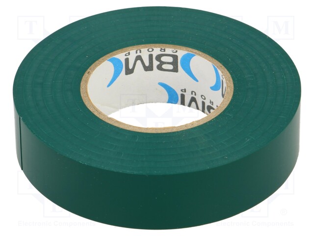 Tape: electrical insulating; W: 19mm; L: 25m; Thk: 0.15mm; green