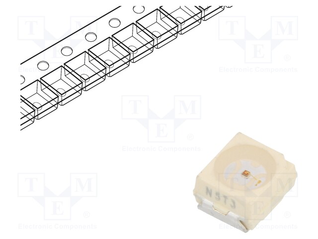 Power LED; orange; 60°; 20mA; λd: 600-611nm; 2.8x3.5x1.75mm; SMD