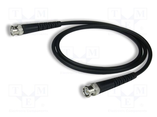Test lead; BNC plug,both sides; Len: 1.5m; black; Z: 50Ω; RG58CU