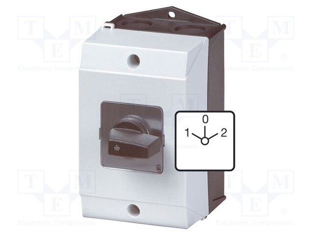 Switch: reversing cam switch; 3-position; 32A; 1-0-2; 13kW
