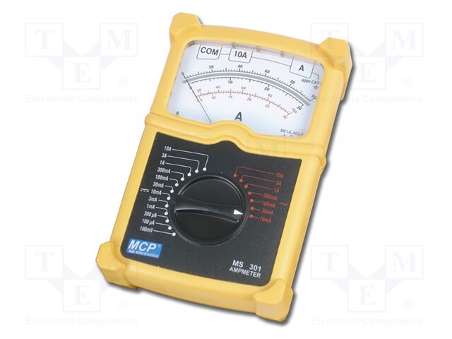 Ammeter; analogue; I AC: 10mA,30mA,100mA,300mA,1A,3A,10A