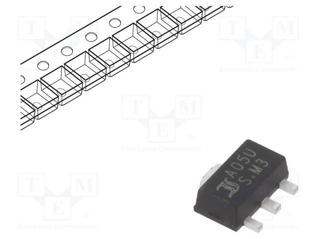 IC: voltage regulator; LDO,linear,fixed; 5V; 1A; SOT89; SMD; ±1%