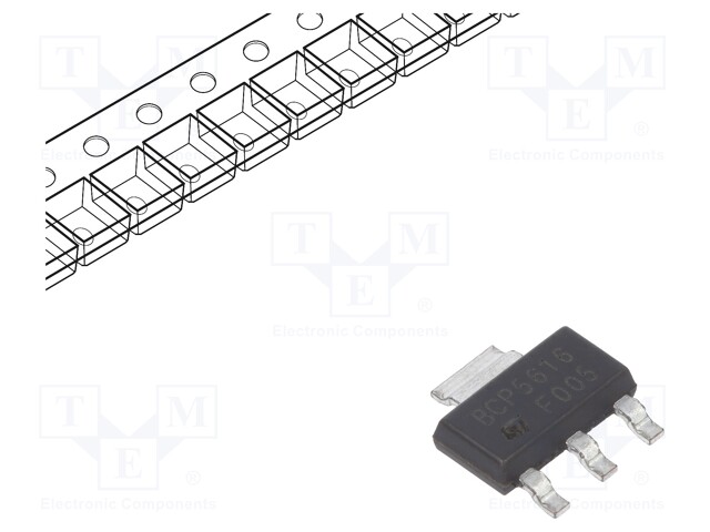 Transistor: NPN; bipolar; 80V; 1A; 1.6W; SOT223