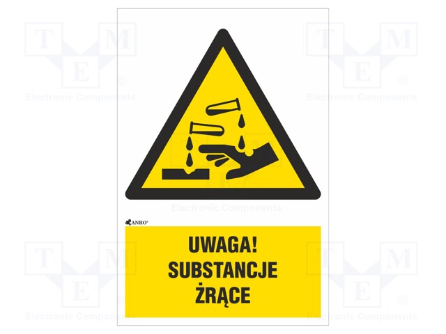 Safety sign; warning; Mat: PVC; W: 200mm; H: 300mm