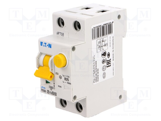 RCBO breaker; Inom: 25A; Ires: 300mA; Max surge current: 250A; 230V