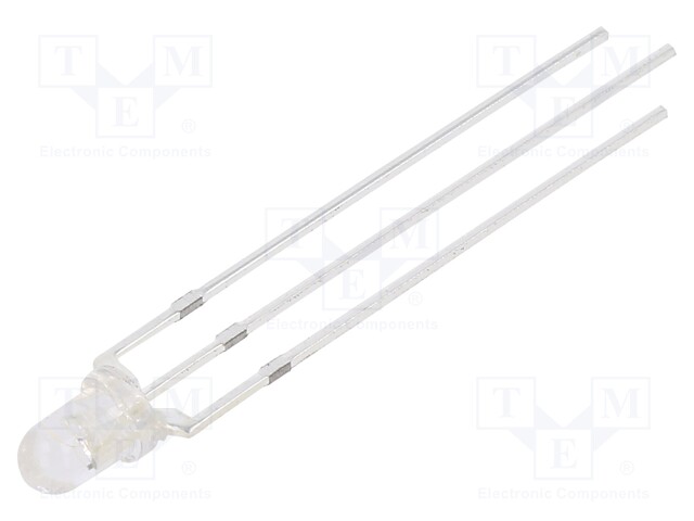 LED; 3mm; bicolour; red,green; 2180mcd; 4200mcd; 30°; Front: convex