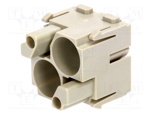 Connector: HDC; module; female; 50V; 500cycles; UL94V-0; Modules: 2