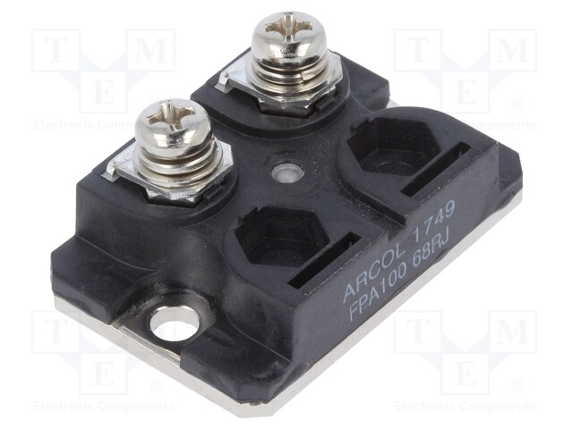 Resistor: thick film; screw; 68Ω; 100W; ±5%; 38x25x9mm; -55÷155°C