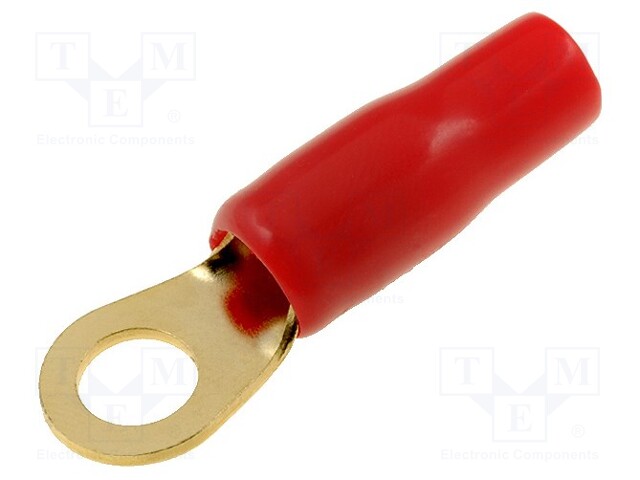Terminal: ring; M6; 10mm2; gold-plated; insulated; red