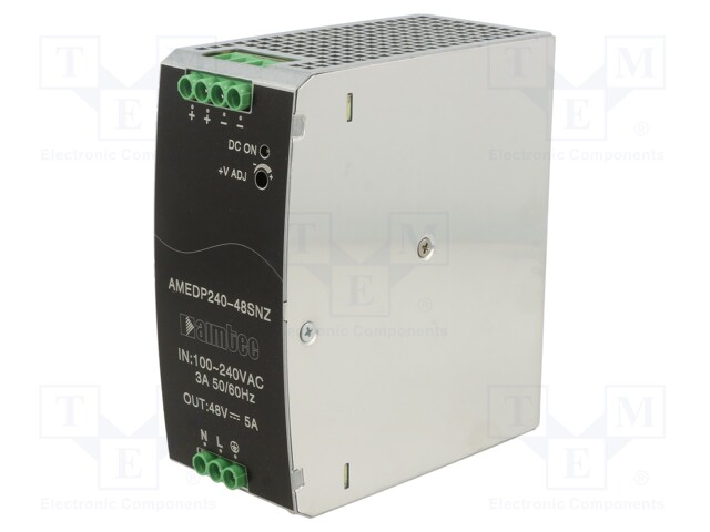 Converter: AC/DC; 240W; Uin: 85÷264V; Uout: 48VDC; Iout: 5A; 94%; DIN