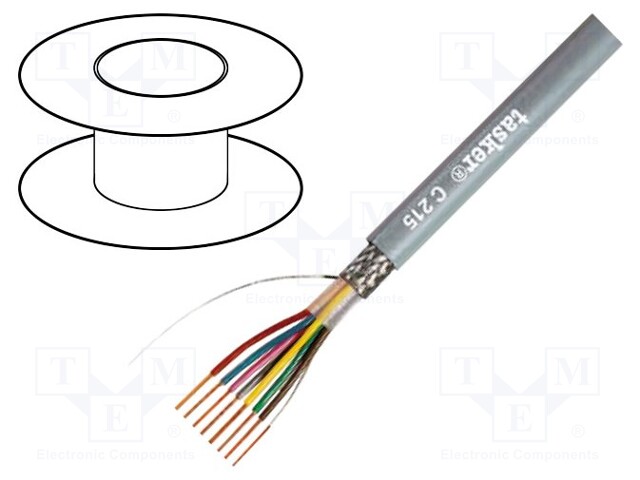 Wire; LiY-CY; 4x0,25mm2; tinned copper braid; PVC; grey; 100m
