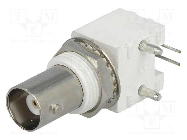 Socket; BNC; female; insulated; angled 90°; 50Ω; THT; 100cycles
