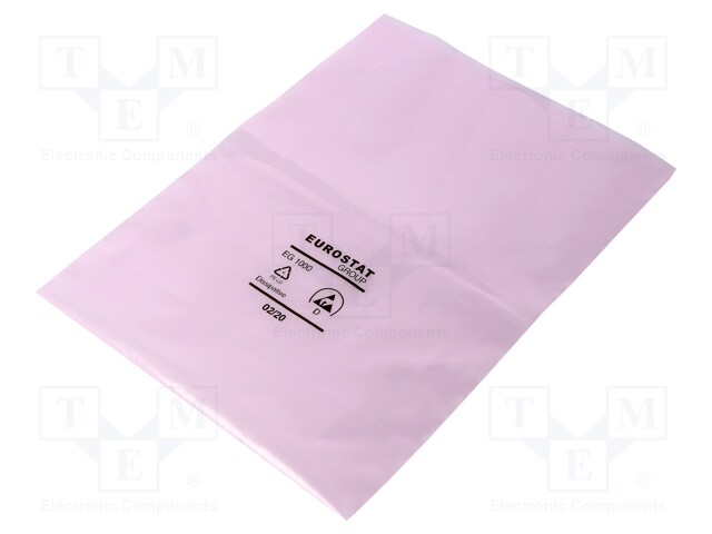 Protection bag; ESD; L: 203mm; W: 152mm; D: 75um; Features: open; pink