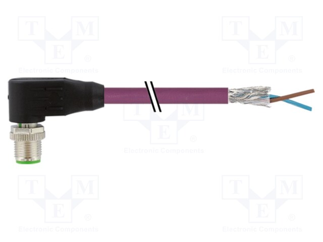 Male; -25÷85°C; IP67; 4A; 5m; Series: 7000; PIN: 2; plug; Thread: M12