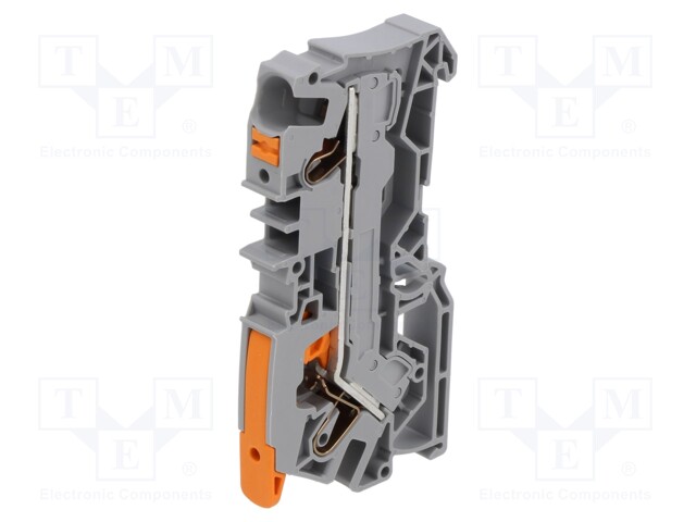 Splice terminal: rail; 0.5÷6mm2; ways: 1; terminals: 2; grey; 2106
