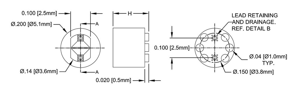 Spacer sleeve; LED; Øout: 5.1mm; ØLED: 3mm; L: 22.1mm; black; UL94V-0