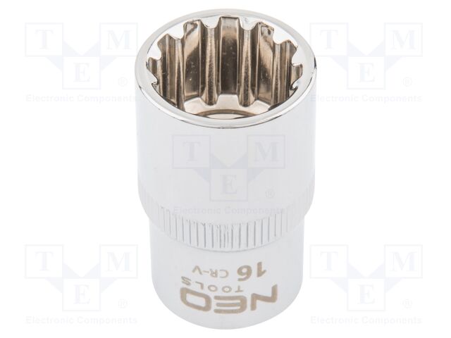Socket; socket spanner,spline (12-angles); 16mm; 1/2"