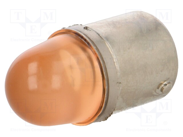 LED lamp; orange; BA15S; 230VAC