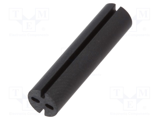 Spacer sleeve; LED; Øout: 5.1mm; ØLED: 5mm; L: 21mm; black; UL94V-0