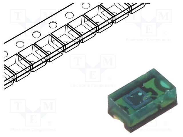 Phototransistor; 0805; λp max: 550nm; 6V; 60°; Lens: green