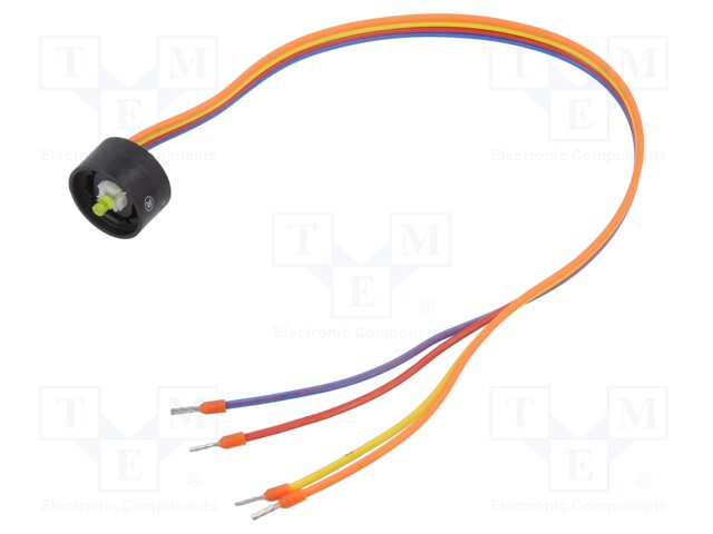 Contact Block, Series 84, Yellow LED, 24 Vdc, 10 mA, SPST-NO, Flat Ribbon Cable, IP40